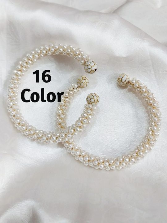 Pair Of Stylish Pearl Bengals Best Quality White pearl Bangle