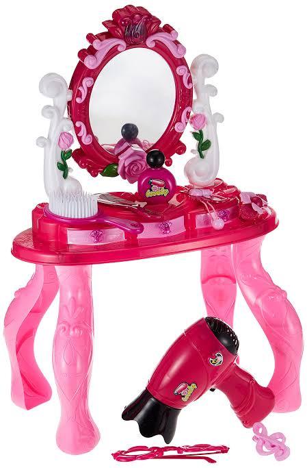 Pretend%20Play%20Make%20Up%20Dressing%20Table%20With%20Stool,%20Mirror,%20Lighting/Music%20And%20Hair%20Dryer%20Makeup%20Accessories%20-%20Image%204