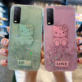 Phone Case VIVO Y20 SG Shiny Ring Back Cover Glitter Soft Transparent Hello Kitty Cases for VIVO Y20 SG Back Cover Stars Moon Girls. 