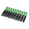 10Pcs Sc/Apc Fiber Optic Connector Embedded Single Mode Component Fiber Optic Quick Connector-Black + Green. 
