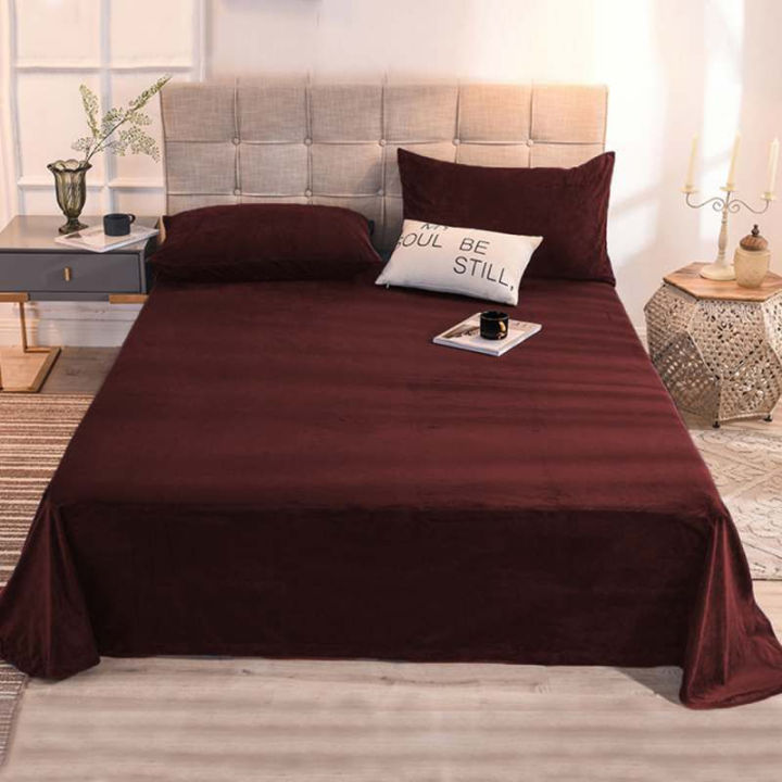 Plain Velvet Bed Sheet Single/Double For Room And Bed Design By Luxe Dream