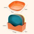 6/10 Multi-Function Spit Bone Dish Set – Food Grade Plastic Plates with Stand, Round & Square Dining Plates for Easy Serving. 