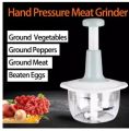 THE FASHION FRONT Hand chopper Manual Food Chopper, 2000ML/1.5 Liter Speedy Chopper with 3 Curved Stainless Steel Blades, Handheld Vegetable Chopper/Mincer/Mixer/Blender to Chop Fruits Onions/Nuts/Ginger/Herbs/Garlics/Meet. 