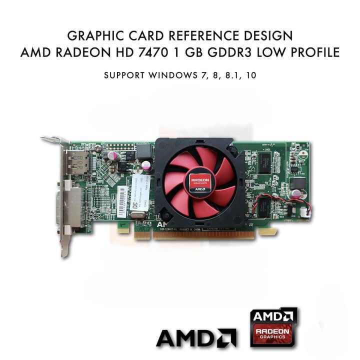 AMD Radeon HD 7470 1GB 64-bit GDDR3 DirectX11 Graphics Card - Low Profile AMD 7470 Desktop Gaming Card GTA5 PUBG