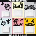 ALL-AT-ONE # 41 ( "SET OF  6 SWITCH BOARD STICKERS" ) Self-Adhesive Vinyl (PVC) Waterproof Wall Decal Removable Art Sticker For All Types of Switch Boards and to Gift Others.. 