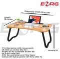 Energy - ENRG Wooden Gaming Laptop Table With Fan For Bed Foldable Stand Ergonomic Portable Drawing Notebook Reading Food Breakfast Serving With Inbuild Tablet And Cup Holder Slots Couch Black Brown Pink Yellow Green White Blue. 