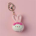 Handmade Wool keychain Soft Knitted Crochet Cute rabbit keyring Woolen Handmade crochet doll for Schoolbags Backpacks Key rings Handbag accessories Gift ideas. 