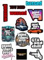 GTA Wasted Sticker for Laptop & Mobile 2Inchx3Inch Each Sticker Size Pack Of 13 Stickers Decal Funny Gaming Meme Sticker for Phone Back Tablet & Notebook Premium Quality Gamer Sticker. 