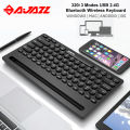 Ajazz Wireless Bluetooth Keyboard - 2.4GHz Wireless Keyboard - Compact Keyboard - 79-Key - Bluetooth Keyboard for Mac/Windows/Android/IOS - Wireless Bluetooth - Slim & Sleek - Wireless Keyboard - Smartphone Holder - 320i Bluetooth Keyboard. 