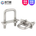 304 stainless steel U-bolt right-angle U-shaped screw nut set tube clip tube clip fixed buckle riding clip. 