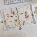 A5/A6 Diary Binder Flower Zipper Detachable Macaron Color Refreshing Waterproof 6 Rings School Stationery Clear Loose Leaf Notebook Cover for Student. 