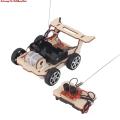 Kid Wooden DIY Assembly Electric Toy Wireless Remote Control Car Assembly Educational Science Experiment Kit. 