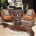Speckled Brown and White Real Cowhide Rug - Genuine Hair on Cow Hide – Top Quality Carpet Options for Home Decor. 