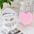 Multifunctional Plastic Folding Jewelry Box 2 layers Heart Design Makeup Cosmetic Jewelry Earrings Ring Storage Organizer / Heart-Shaped Pink Makeup Box-Mirror, Organizer, Drawer, Earrings/ Heart Shape Jewelry Box Makeup Organizer with Mirror. 