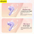 Awei T90 ENC Bluetooth Earphone In Ear/Half In Ear Freedom To Switch Noise Cancelling Earbuds 300 Hours Long Standby Time Low Latency Gaming Earbuds. 