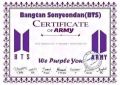 BTS Fans Certificate for Fun. 