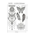 【HOT】 Black Lace Pattern Rose Peony Flower Girls Temporary Tattoos For Waterproof Tattoo Stickers 3D Blossom Lady Shoulder DIY. 