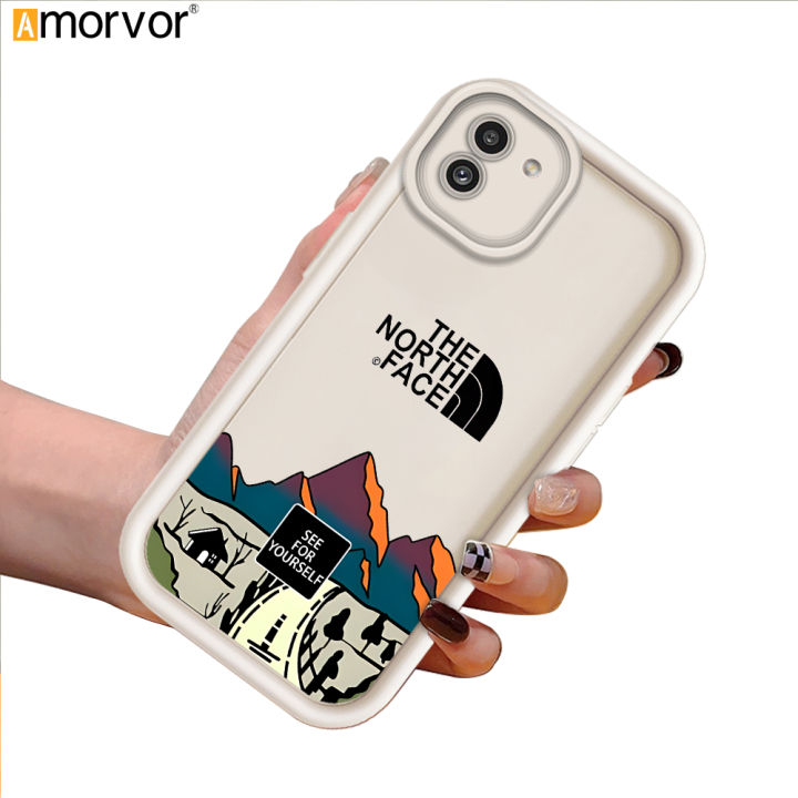AMORVOR for Samsung A03 A03S A04 A04E A04S A05 A05S Back Cover Soft Square Ladder The North Face Silicone Camera Protection Phone Case