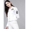 CLOTHING   HB Women White Solid Jacket. 