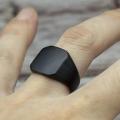 Stylish Black Punk Titanium Square Ring For Men. 