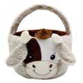 NCANRUI 10In/25cm Cute Plush Cow Easter Buckets with Ear Egg Hunt Easter Gift Bags Bags for Party Decorations Candy Gifts. 