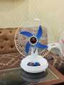 Rechargeable AC/DC Table Charging Fan 14" High Speed with Built in Battery 180 Oscillation. 