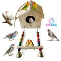 UK bird toys Pet Nest Bird House for cage nesting , Balcony and Garden Hanging for all typea sparrows java , finches , love birds , budgies ummingbird, Birds Nest for Balcony Made with Quality Wood. 