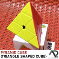 Pyramid Cube Toy Genius Playing Triangle Cube in Pyramid Shape. 