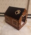 Cat house Wooden Single Story light brown model. 