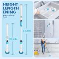 Electric Spin Scrubber,Long Handled Cleaning Brush Electric Chargeable Cleaning Brush Drill Brush Abstract Plastic Electric Spin Scrubber Machine Floor Tiles Cleaner Tool with 3 Replaceable Brushes and Long Extension. 
