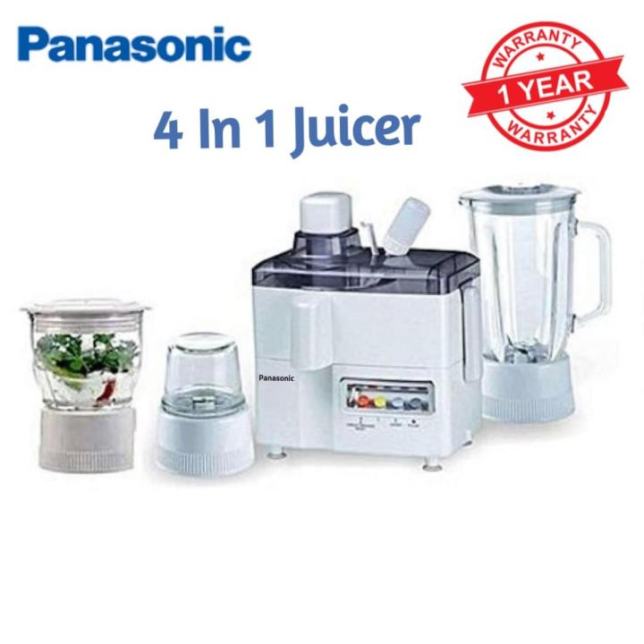 Imported Panasonics Juicer Machine 4in1, Juicer-Blender-Chopper-Grinder- Heavy Duty Motor Power: 900W - Stainless Steel Filter - 1 Year Warranty
