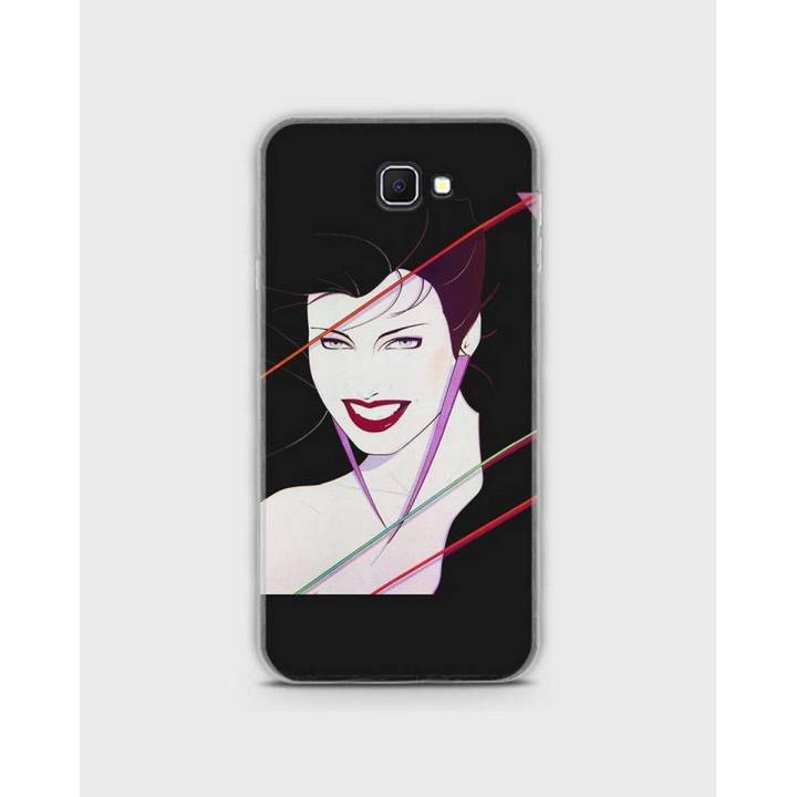 Samsung A710, A7 2016 Cover in Hybrid Soft Case cover Tpu  Girl's Smile Sketch - 1cover2394