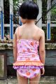 New Pink Princess Cartoon Swimsuit One Piece Girls Swimwear With Lace UV Protection Children Swimwear. 