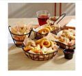 PACK OF 4 SNACK BUCKETS & RESTAURANT STYLE SERVING PLATTER. 