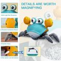 Hot Selling sensing crab walking crawling crab baby toys with music and led Baby Funny toy crawling crab. 