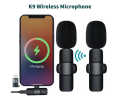Wireless MIC K8 MICROPHONE Vlogging Mic with Microphone Accessories  Video for Type C Android, IOS Lightining & 3.5mm Jack. 