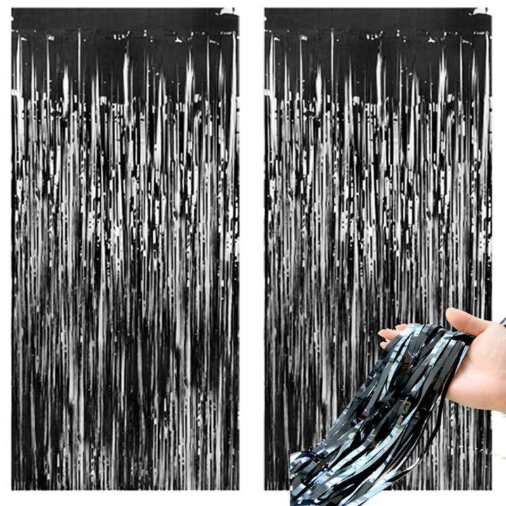 Black Foil Curtains - Premium Quality Back Drop For Birthday Party Decorations