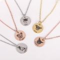 Personalized Pet Photo Disc Necklace For Women Tiny Cat Name Pendant Necklaces Custom Animal 316L Stainless Steel Jewelry. 