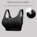 OIMG Women Sports Bra Front Zipper Closure Professional Anti Vibration Bra Padded Sports Bra Shockproof Sports Bra With Removable Pads For Workout Running Gym Exercise. 