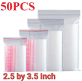 50PCS Reusealable Clear Zip Lock Plastic Bag multiple sizes to choose from small 5 sizes. 