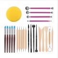 24 Pieces Set Of Clay Tools Set Clay Sculpting Tools Set Ball Stylus Embossing Pottery & Ceracs Tools Diy Arts Crafts Lines Carving Modeling Too Gift. 