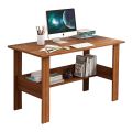 Engineered Wood Computer Desk with One Tier Shelves Laptop Study Table for Office Home Workstation Writing Modern Desk (ST-004/Oak Brown / 90 x 50 x 77 cm). 