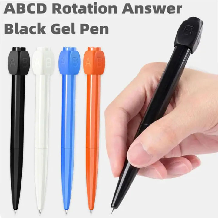 New Decompression Rotating Gel Pen Answer Pen Novelty 0.5mm Ballpoint Abcd Choose Student Black Personality Pen Stationery O7N7