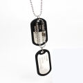 Men's Interesting Military Army Style 2 Dog Tags Chain Pendant Necklace. 