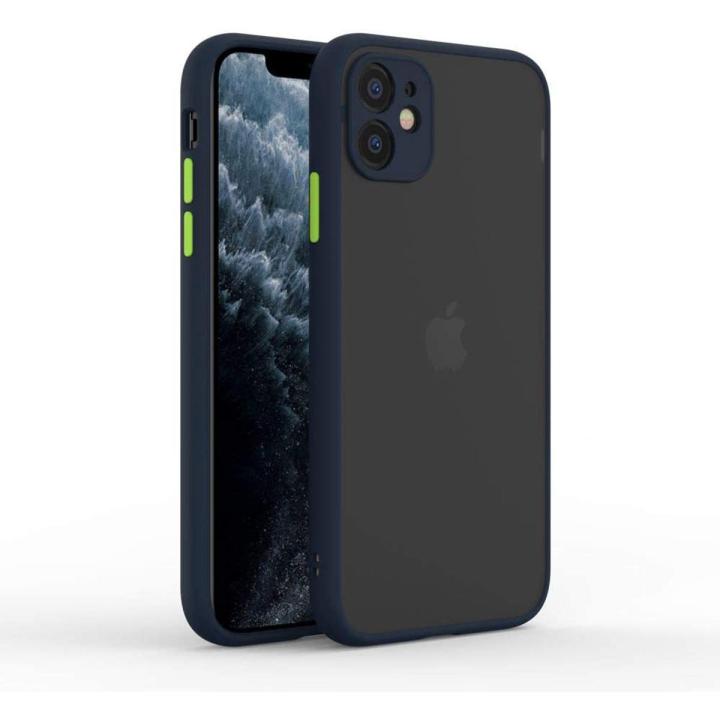 For Apple iPhone 12 Mini - High Quality Matte PC Back Soft TPU Frame Shockproof Color Button with Camera Protection Lens Protection Camera Protective Back Cover Case For Apple iPhone 12 Mini