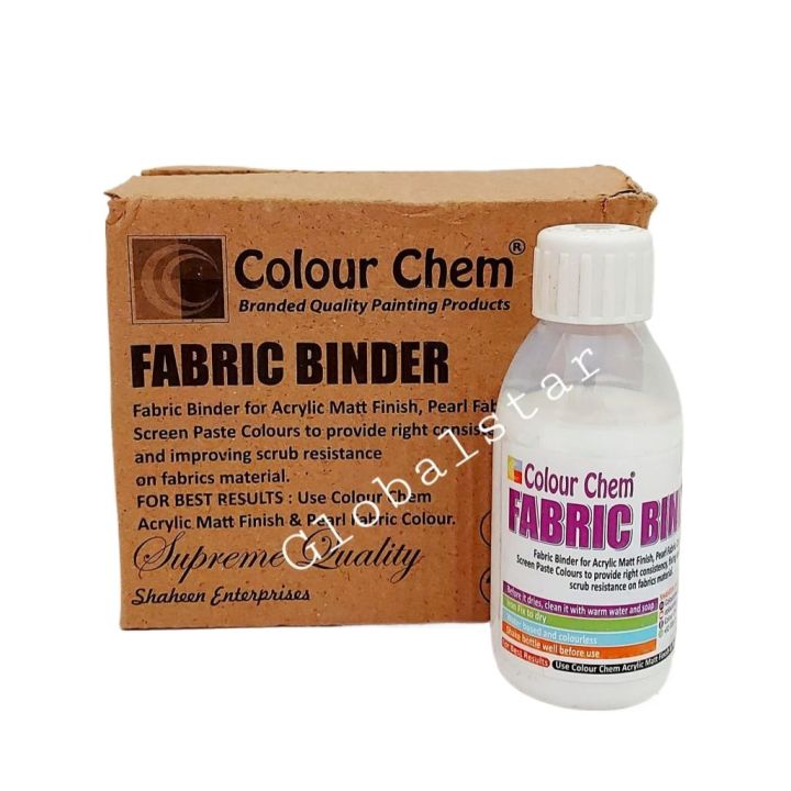 Colour Chem_ 100ml Fabric Binder pure UD fabric binder use for blocks printing art and craft acrylic matt finish, pearl and all type of fabric color for extra fastness, improvement