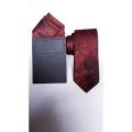 Royal Jamawar Medium size Maroon Tie with pocket square. 