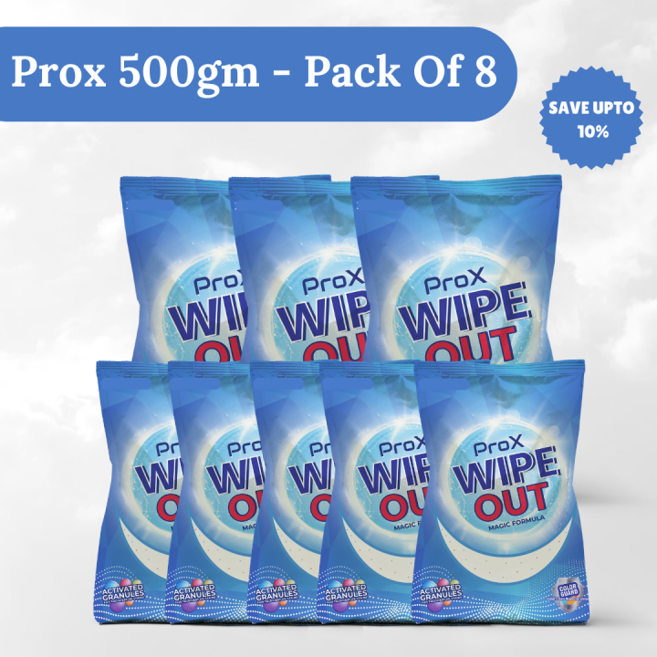 Introducing Prox - Pack of 8 Original Washing Powder Your Ultimate Laundry Solution in 500gm.