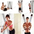 X Factor Door Gym to Make Home Gym For Harder Training  Exercise Resistance Tubes Fitness Body Building Stronger- Black & Red. 