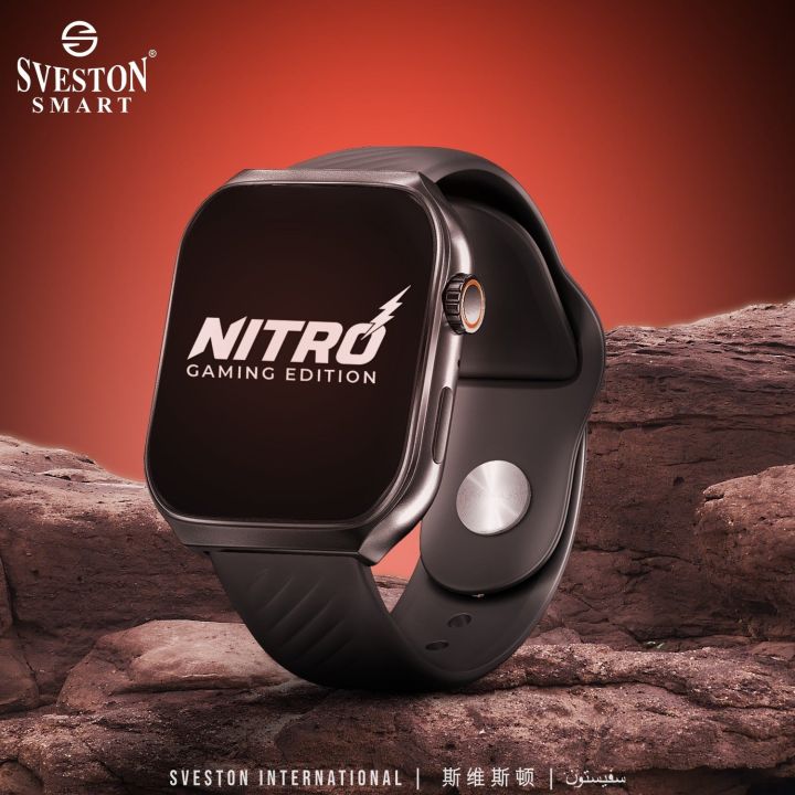 Sveston® NITRO GAMING EDITION Smartwatch - Bluetooth Smartwatch with 1 year warranty for Android & iOS - Heart Rate, Sleep Monitoring , Water Resistant Fitness Tracker - Wrist Watch For Men / Wrist Watch